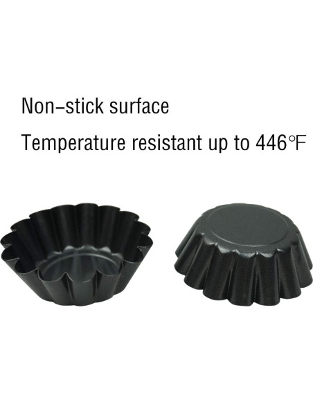 12 Moldes de Tartas de Huevo Proshopping 6.5cm Antiadherente