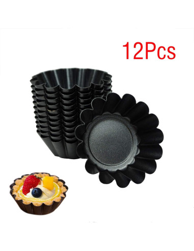 12 Moldes de Tartas de Huevo Proshopping 6.5cm Antiadherente