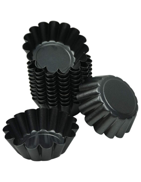 12 Moldes de Tartas de Huevo Proshopping 6.5cm Antiadherente