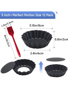 12 Moldes para Tartas de Huevo Urxirha 8 cm Antiadherentes 2