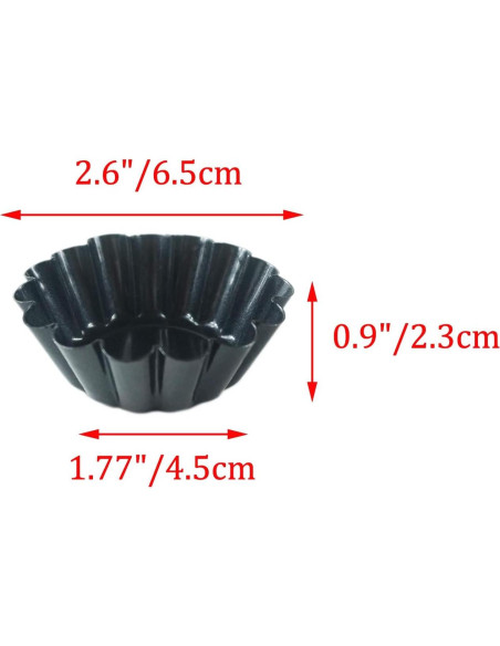 12 Moldes de Tarta de Huevo LoveDeal 6.5 cm Antiadherente