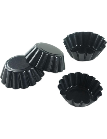 12 Moldes de Tarta de Huevo LoveDeal 6.5 cm Antiadherente