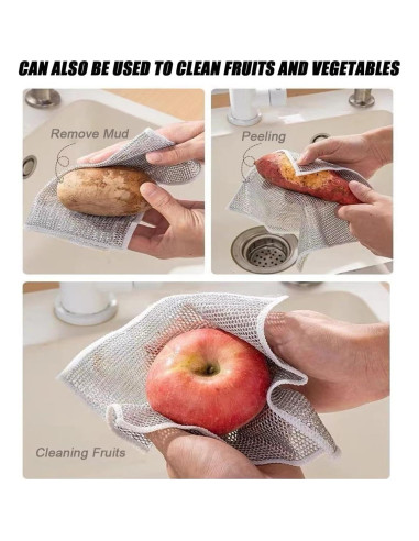 10 Trapos de Cocina WFWJ Reutilizables 20x20cm Sin Rayones