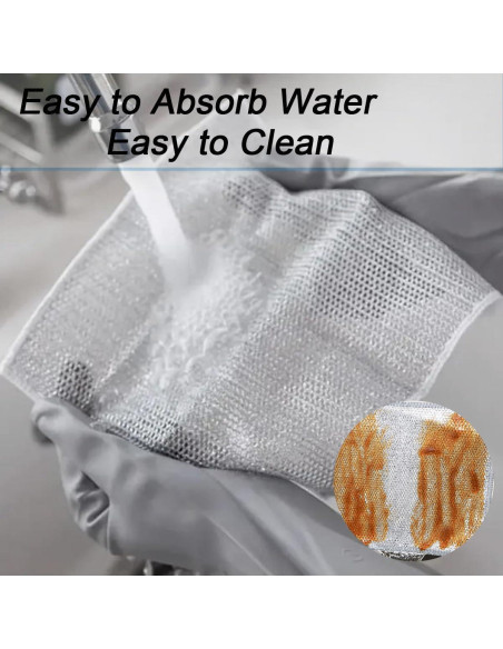 10 Trapos de Cocina WFWJ Reutilizables 20x20cm Sin Rayones