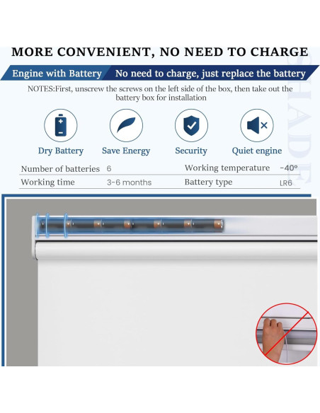 Cortina enrollable motorizada Grandekor 34x72 cm blanca