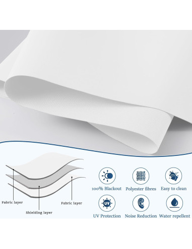 Cortina enrollable motorizada Grandekor 34x72 cm blanca