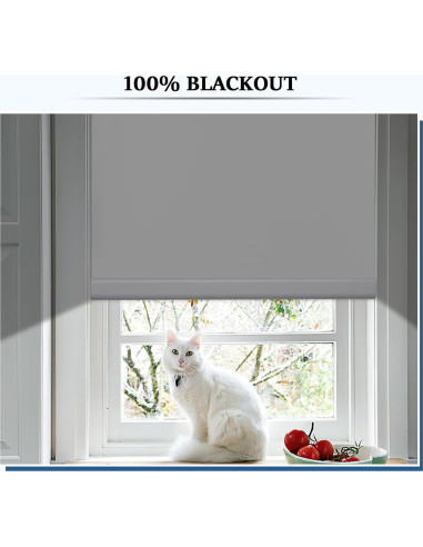 Cortina enrollable motorizada Grandekor 34x72 cm blanca