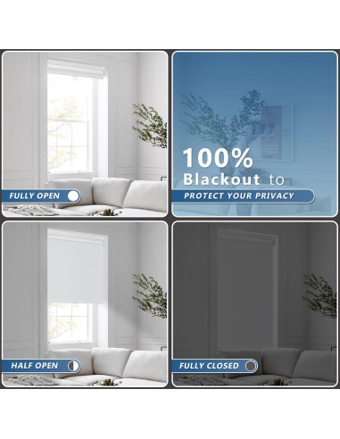 Cortina enrollable motorizada Grandekor 34x72 cm blanca