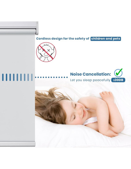 Cortina enrollable motorizada Grandekor 34x72 cm blanca