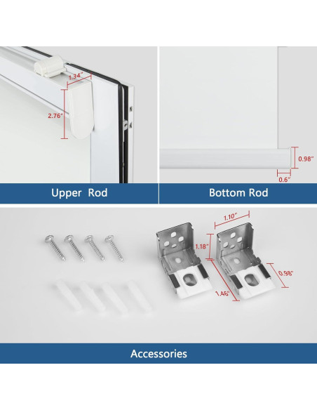 Cortina enrollable motorizada Grandekor 34x72 cm blanca