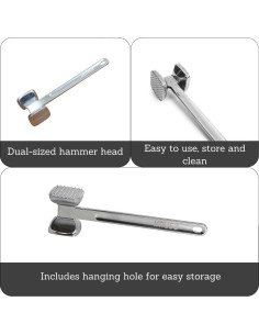 Aplanador de Carne IMUSA IMU-71015 Acero Inoxidable 29.59 cm 2