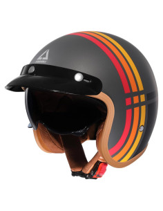 Casco de Moto TRIANGLE B206 Retro Abierto Mediano Gris