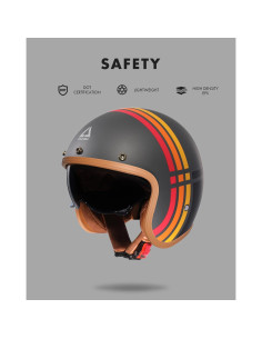 Casco de Moto TRIANGLE B206 Retro Abierto Mediano Gris 2