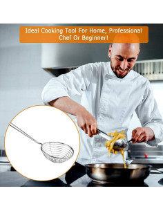 8 Cucharones Coladores Acero Inoxidable Heqishun 27 cm 2