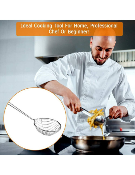 8 Cucharones Coladores Acero Inoxidable Heqishun 27 cm 8 Cucharones Coladores Acero Inoxidable Heqishun 27 cm