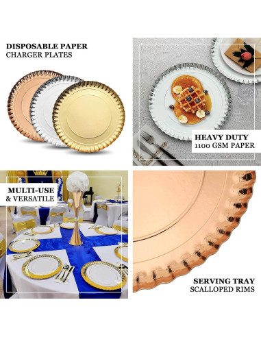 Platos Cargadores Desechables Efavormart 10 Unidades 33 cm