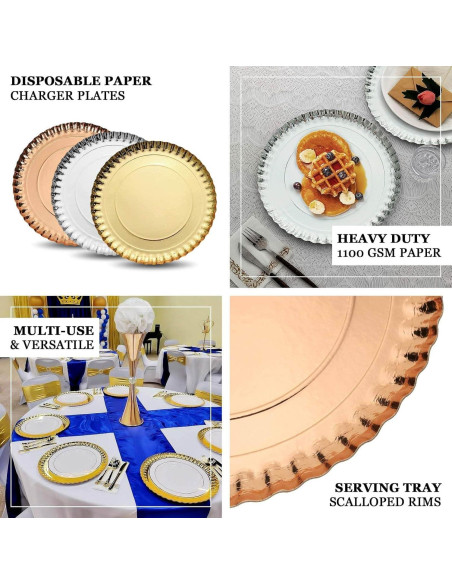 Platos Cargadores Desechables Efavormart 10 Unidades 33 cm Platos Cargadores Desechables Efavormart 10 Unidades 33 cm