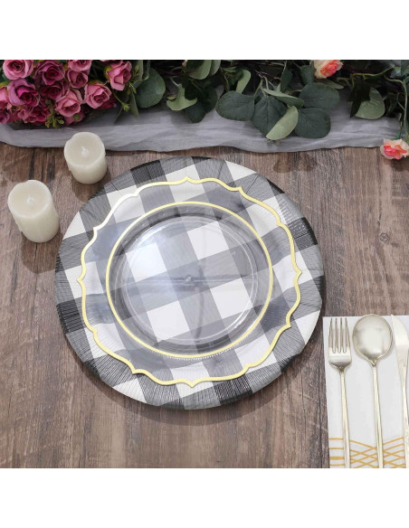 10 Platos Cargadores Desechables Efavormart 33 cm Cuadros 10 Platos Cargadores Desechables Efavormart 33 cm Cuadros