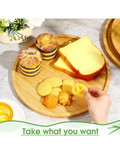 Bandeja de Servicio Redonda de Bambú Meanplan 30 cm - 12 Piezas 2