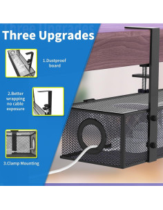 Organizador de Cables Bajo Escritorio Acero al Carbono 2