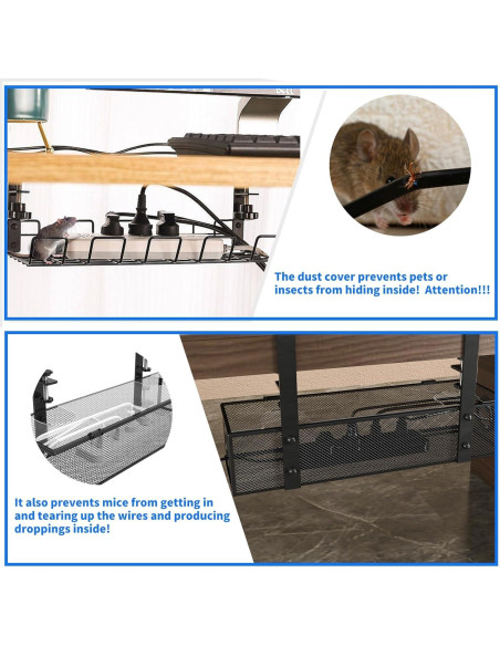 Organizador de Cables Bajo Escritorio Acero al Carbono