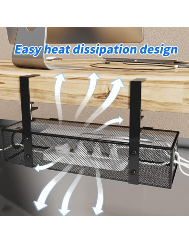 Organizador de Cables Bajo Escritorio Acero al Carbono