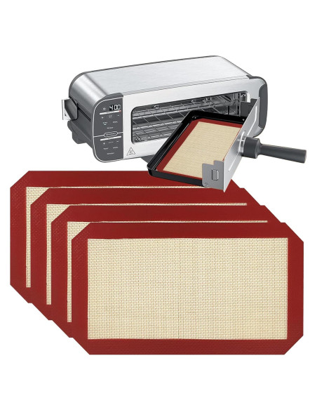 Paquete de 4 Tapetes de Silicona Reutilizables YEXEXINM 24.3x14.2cm