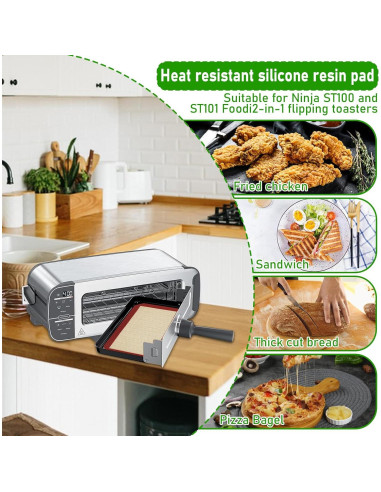 Paquete de 4 Tapetes de Silicona Reutilizables YEXEXINM 24.3x14.2cm