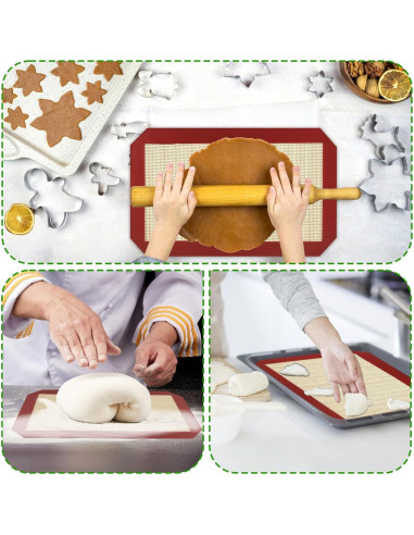 Paquete de 4 Tapetes de Silicona Reutilizables YEXEXINM 24.3x14.2cm