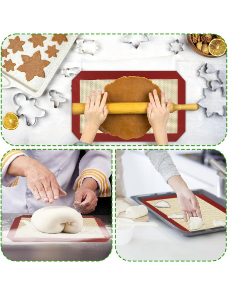 Paquete de 4 Tapetes de Silicona Reutilizables YEXEXINM 24.3x14.2cm