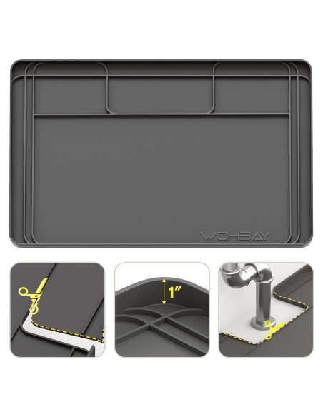 Alfombrilla recortable para fregadero Wohbay 86x55 cm gris