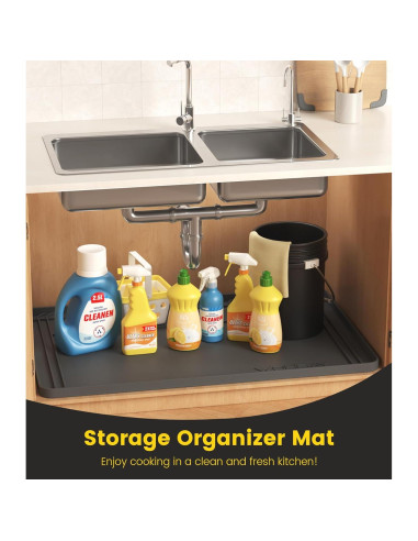 Alfombrilla recortable para fregadero Wohbay 86x55 cm gris