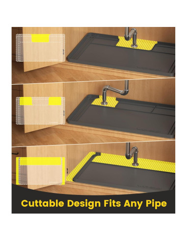 Alfombrilla recortable para fregadero Wohbay 86x55 cm gris