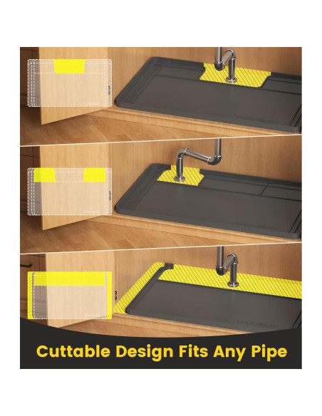 Alfombrilla recortable para fregadero Wohbay 86x55 cm gris