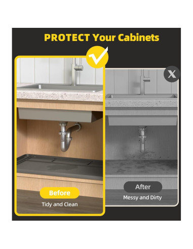 Alfombrilla recortable para fregadero Wohbay 86x55 cm gris