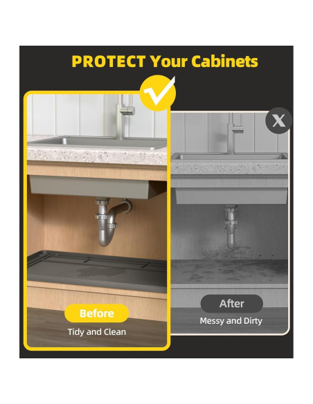 Alfombrilla recortable para fregadero Wohbay 86x55 cm gris