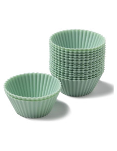 16 Moldes de Silicona QELEG para Cupcakes Reutilizables