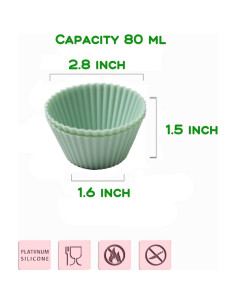 16 Moldes de Silicona QELEG para Cupcakes Reutilizables 2