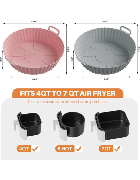 Rejillas de Silicona ME.FAN para Freidora de Aire 21.5 cm