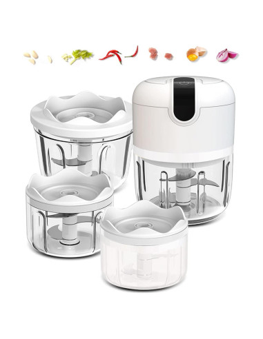 Picadora de Alimentos Mini Pogeair Inalámbrica 3 Tazas 100/250/350ml