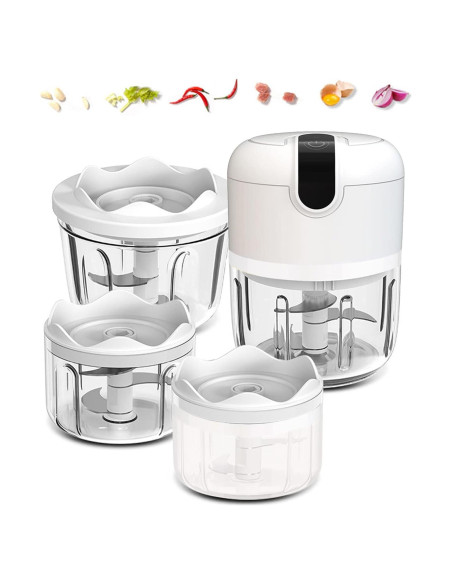 Picadora de Alimentos Mini Pogeair Inalámbrica 3 Tazas 100/250/350ml