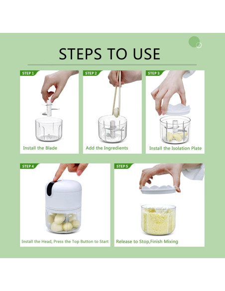 Picadora de Alimentos Mini Pogeair Inalámbrica 3 Tazas 100/250/350ml