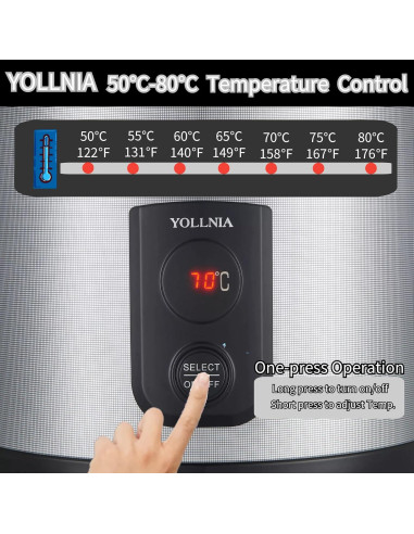 Calentador de Arroz Comercial YOLLNIA 18L Portátil 130W