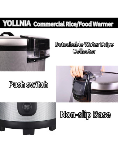 Calentador de Arroz Comercial YOLLNIA 18L Portátil 130W