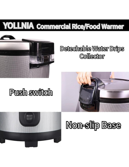 Calentador de Arroz Comercial YOLLNIA 18L Portátil 130W