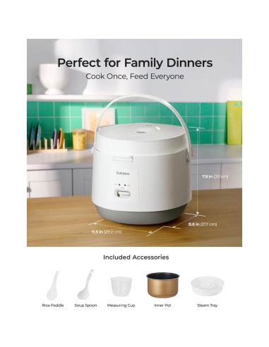 Cocedor de Arroz CUCKOO CR-1095 10 Tazas Antiadherente Blanco