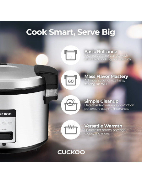 Cocina de Arroz Comercial CUCKOO CR-3032 60 Copas Antiadherente