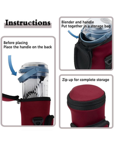 Bolsa de Almacenamiento para Licuadora Ninja BC151 Burdeos