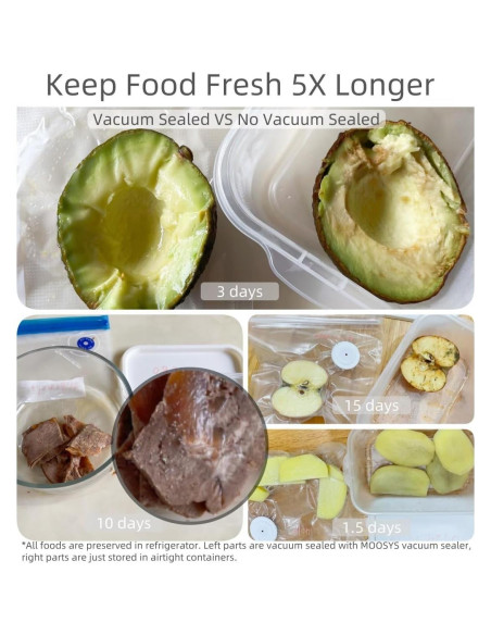 Sellador de Vacío MOOSYS Portátil Recargable + 5 Bolsas