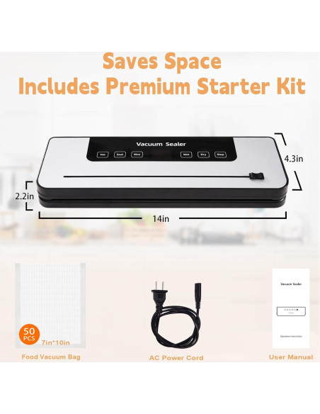 Máquina Selladora al Vacío Food Saver Blanca 50 Bolsas